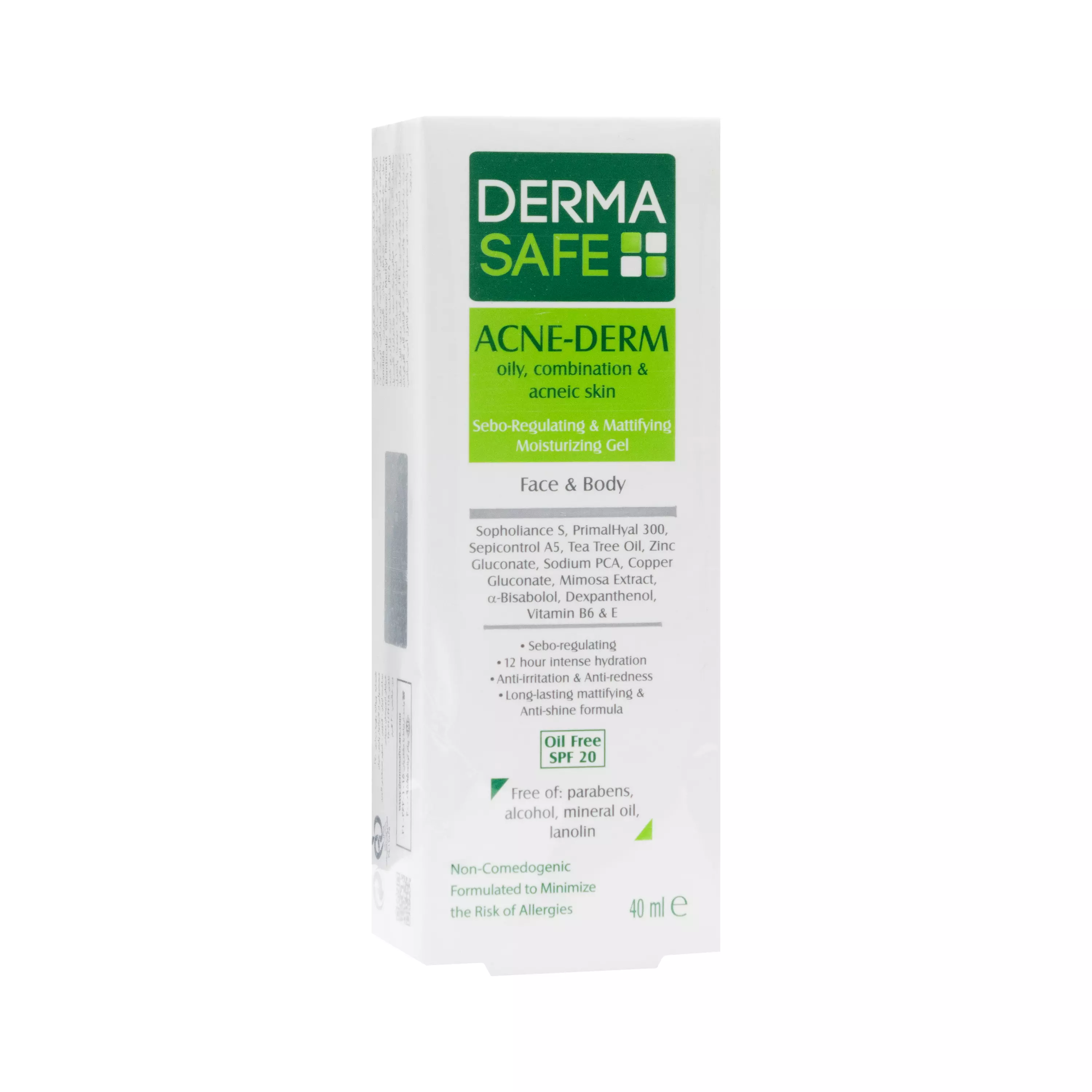 ژل مرطوب کننده آکنه درم ACNE-DERM صورت و بدن درماسیف